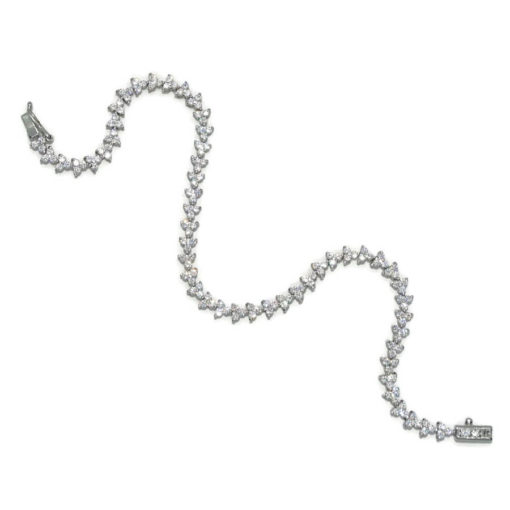 Preciosa pulsera de oro blanco de 18k con 158 circonitas blancas. - Imagen 9