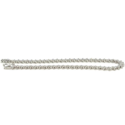 Preciosa pulsera de oro blanco de 18k con 158 circonitas blancas. - Imagen 6