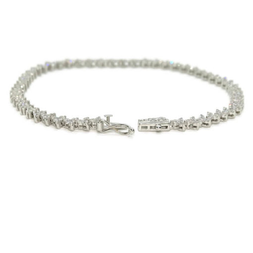 Preciosa pulsera de oro blanco de 18k con 158 circonitas blancas. - Imagen 4