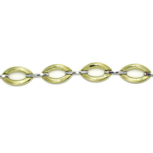 Pulsera para mujer de oro amarillo mate y brillo y oro blanco todo de 18k, semi-rígida - Imagen 5