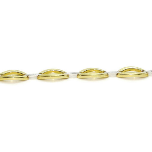 Pulsera para mujer de oro amarillo mate y brillo y oro blanco todo de 18k, semi-rígida - Imagen 4