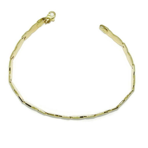 Pulsera para mujer de oro amarillo mate y brillo de 18k semi-rígida de 4.50 mm de ancha - Imagen 5