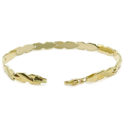 Pulsera para mujer de oro amarillo mate y brillo de 18k semi-rígida de 4.50 mm de ancha - Imagen 6