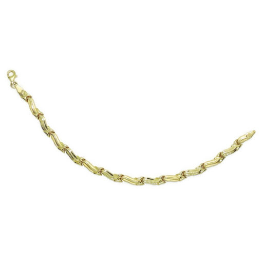 Pulsera clásica para mujer de oro amarillo mate y brillo de 18k semi-rígida - Imagen 6