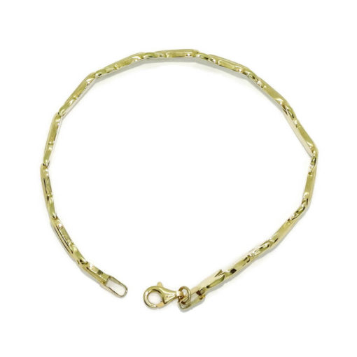 Pulsera clásica para mujer de oro amarillo mate y brillo de 18k semi-rígida - Imagen 5