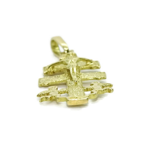 Bonita Cruz de Caravaca con sus 2 emblematicos angelitos a sus pies toda de oro de 18k. 3.00 gr de oro de 18k - Imagen 5