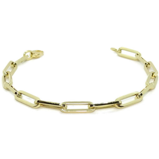 Pulsera de Oro Amarillo de 18k de oro para mujer modelo forzada de 5.50 mm de ancho y 20.00 cm de Larga. Peso; 3.60 gr de Oro de 18k. - Imagen 4