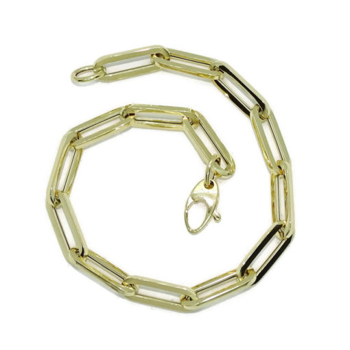 Pulsera de Oro Amarillo de 18k de oro para mujer modelo forzada de 5.50 mm de ancho y 20.00 cm de Larga. Peso; 3.60 gr de Oro de 18k. - Imagen 8