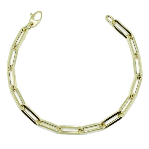 Pulsera de Oro Amarillo de 18k de oro para mujer modelo forzada de 5.50 mm de ancho y 20.00 cm de Larga. Peso; 3.60 gr de Oro de 18k.