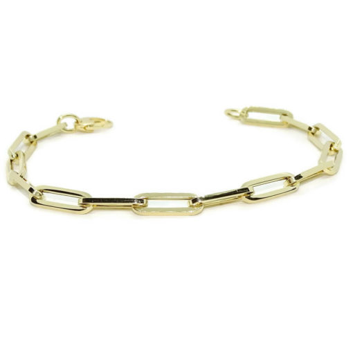 Pulsera de Oro Amarillo de 18k de oro para mujer modelo forzada de 5.50 mm de ancho y 20.00 cm de Larga. Peso; 3.60 gr de Oro de 18k. - Imagen 5