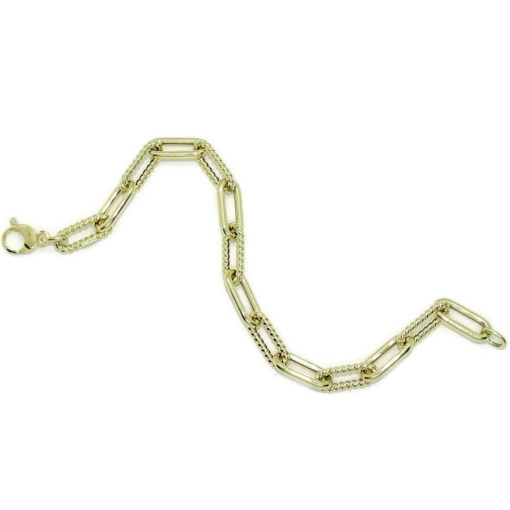 Pulsera de Oro Amarillo de 18k de oro para mujer modelo forzada doble de 7.00 mm de ancho y 19.50 cm de Larga. Peso; 4.80 gr de Oro de 18k. - Imagen 8