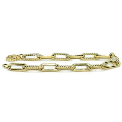 Pulsera de Oro Amarillo de 18k de oro para mujer modelo forzada doble de 7.00 mm de ancho y 19.50 cm de Larga. Peso; 4.80 gr de Oro de 18k. - Imagen 6