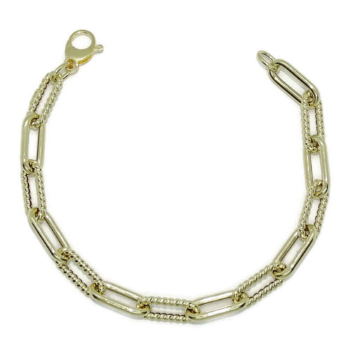 Pulsera de Oro Amarillo de 18k de oro para mujer modelo forzada doble de 7.00 mm de ancho y 19.50 cm de Larga. Peso; 4.80 gr de Oro de 18k.