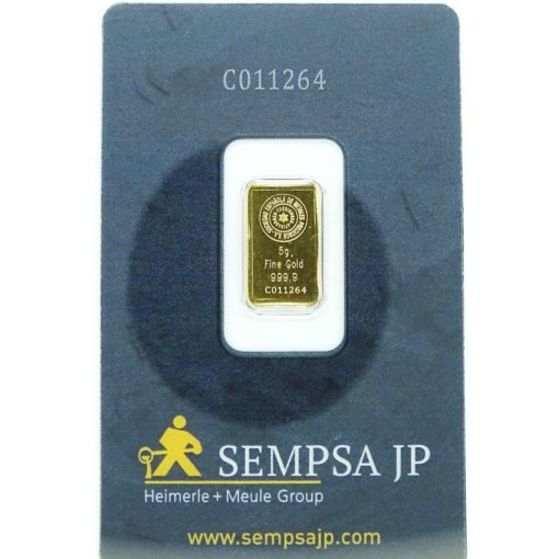 Lingote de oro puro macizo de 5.00gr de oro de 24k precintado en blister con certificado de garantía numerado. Cada lingote es único. - Imagen 2