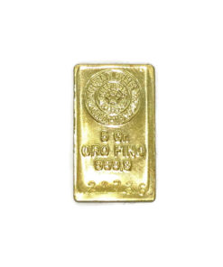 Lingote de oro puro macizo de 5.00gr de oro de 24k precintado en blister con certificado de garantía numerado. Cada lingote es único.