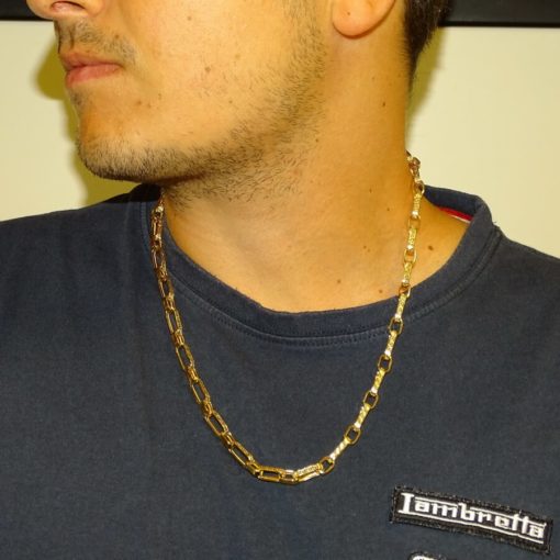Impresionante cadena para hombre de oro de 18k de 6.50mm de ancha por 60cm de larga. - Imagen 2