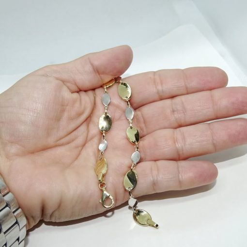 Never say Never Preciosa joya para mujer, fabricada en oro bicolor de 18K. Una pulsera de 19.50 cm de largo. - Imagen 3