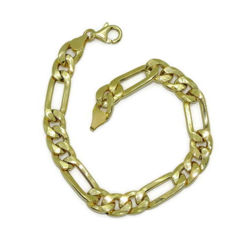 Pulsera de Oro Amarillo de 18k para Hombre modelo clásico 3x1 hueca de 21.00cm de Larga, 8.50 mm de Ancha. - Imagen 8