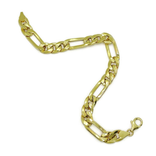 Pulsera de Oro Amarillo de 18k para Hombre modelo clásico 3x1 hueca de 21.00cm de Larga, 8.50 mm de Ancha. - Imagen 6