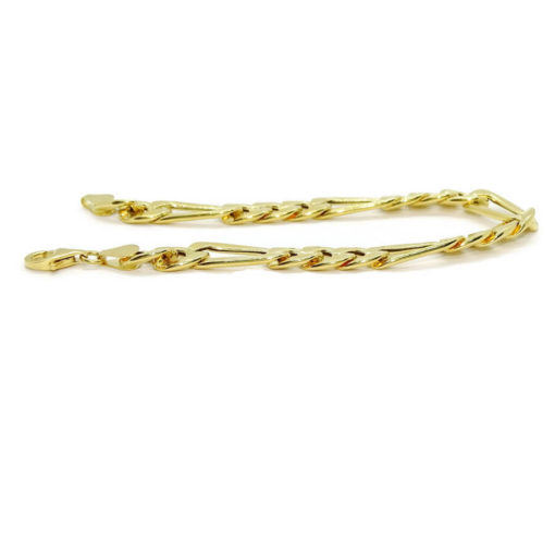 Pulsera de Oro Amarillo de 18k para Hombre modelo clásico 3x1 hueca de 21.00cm de Larga, 8.50 mm de Ancha. - Imagen 5