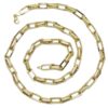 Collar de moda para hombre y mujer de Oro Amarillo de 18k de eslabón tipo forzado, uno liso y dos con greca, de 7.00 mm de ancho. 70.00cm de Largo