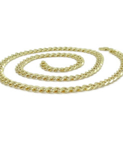 Cadena grande y vistosa para hombre de oro amarillo de 18k tipo barbada hueca de 7.00mm de ancha y 60cm de larga - Imagen 7