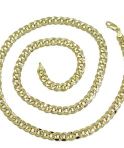 Cadena grande y vistosa para hombre de oro amarillo de 18k tipo barbada hueca de 7.00mm de ancha y 60cm de larga - Imagen 8