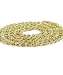 Cadena grande y vistosa para hombre de oro amarillo de 18k tipo barbada hueca de 7.00mm de ancha y 60cm de larga - Imagen 6