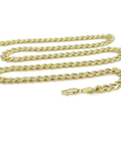 Cadena grande y vistosa para hombre de oro amarillo de 18k tipo barbada hueca de 7.00mm de ancha y 60cm de larga - Imagen 4