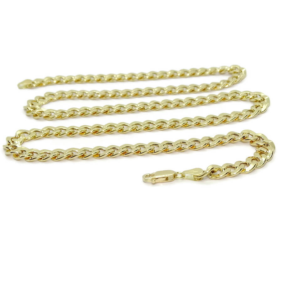 Cadena grande y vistosa para hombre de oro amarillo de 18k tipo barbada hueca de 7.00mm de ancha y 60cm de larga - Imagen 4