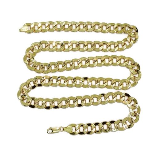 Cadena muy grande para hombre de oro amarillo de 18k tipo barbada hueca de 9.00mm de ancha y 60cm de larga. Peso; 27.10 gr de oro de 18k - Imagen 5