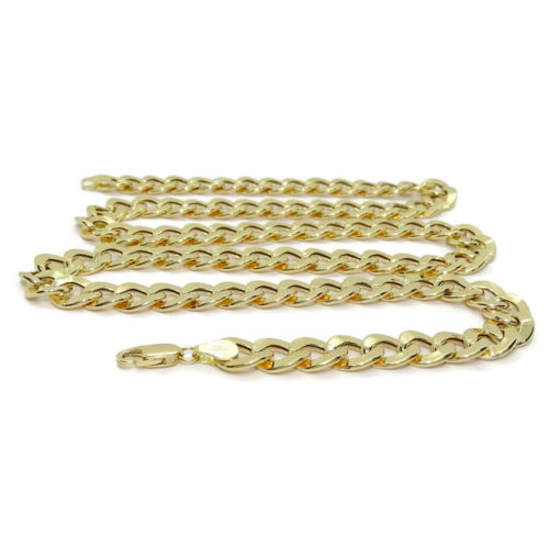 Cadena muy grande para hombre de oro amarillo de 18k tipo barbada hueca de 9.00mm de ancha y 60cm de larga. Peso; 27.10 gr de oro de 18k - Imagen 4
