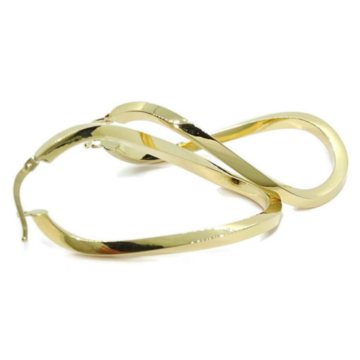 Originales pendientes tipo aros de oro amarillo de 18k de tubo cuadrado, medianos - Imagen 8
