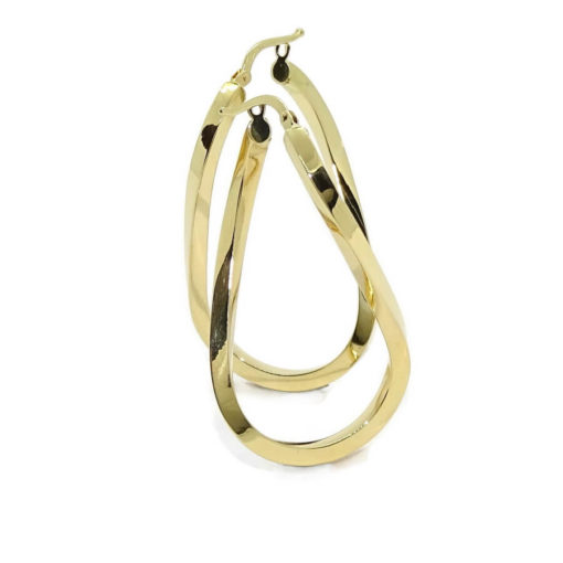 Originales pendientes tipo aros de oro amarillo de 18k de tubo cuadrado, medianos - Imagen 4
