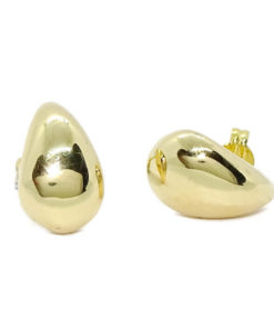Pendientes de moda para mujer de oro amarillo de 18k brillo con forma de gota. Cierre presión . Peso; 1.75 gr de oro de 18k.