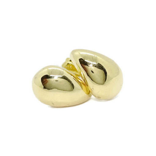 Pendientes de moda para mujer de oro amarillo de 18k brillo con forma de gota. Cierre presión . Peso; 1.75 gr de oro de 18k. - Imagen 7