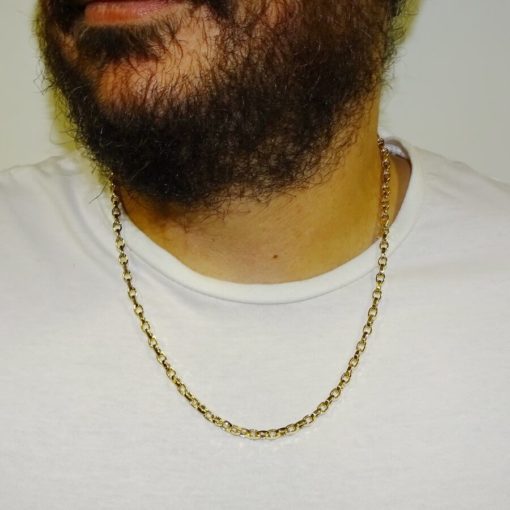 Cadena para Hombre de de Oro Amarillo de 18k modelo rolo cuadrada hueca de 60.00 cm de Larga, 5mm de Ancha. - Imagen 2