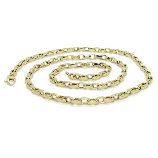 Cadena para Hombre de de Oro Amarillo de 18k modelo rolo cuadrada hueca de 60.00 cm de Larga, 5mm de Ancha. - Imagen 8