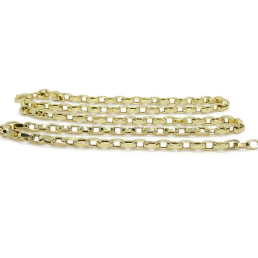 Cadena para Hombre de de Oro Amarillo de 18k modelo rolo cuadrada hueca de 60.00 cm de Larga, 5mm de Ancha. - Imagen 6