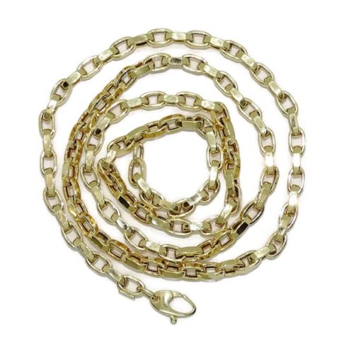 Cadena para Hombre de de Oro Amarillo de 18k modelo rolo cuadrada hueca de 60.00 cm de Larga, 5mm de Ancha. - Imagen 5