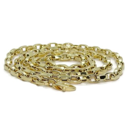 Cadena para Hombre de de Oro Amarillo de 18k modelo rolo cuadrada hueca de 60.00 cm de Larga, 5mm de Ancha. - Imagen 4