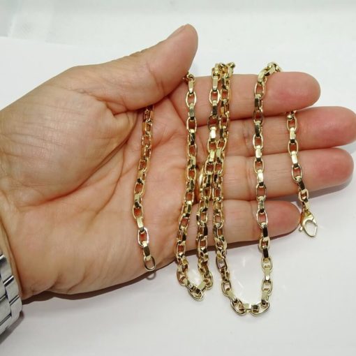 Cadena para Hombre de de Oro Amarillo de 18k modelo rolo cuadrada hueca de 60.00 cm de Larga, 5mm de Ancha. - Imagen 3