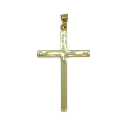 Cruz de oro amarillo de 18k de tubo cuadrado, grande, fuerte, elegante y resistente. - Imagen 5