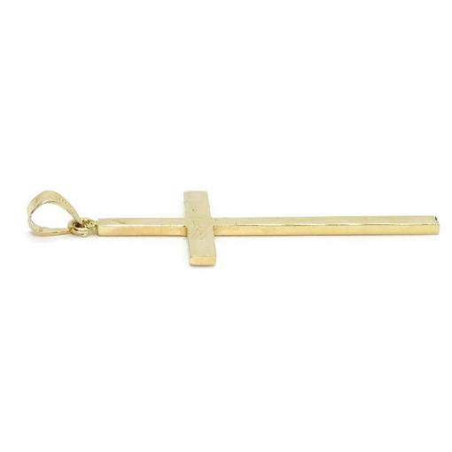 Cruz de oro amarillo de 18k de tubo cuadrado, grande, fuerte, elegante y resistente. - Imagen 4