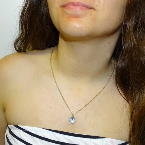 Elegante collar de oro amarillo de 18k con un topacio azul de 6.00 cts, de color y brillo extraordinarios, - Imagen 2