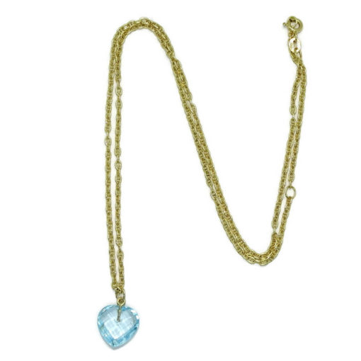 Elegante collar de oro amarillo de 18k con un topacio azul de 6.00 cts, de color y brillo extraordinarios, - Imagen 5