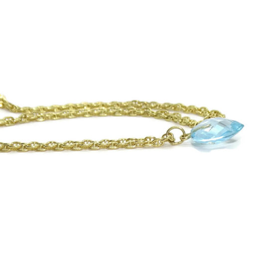 Elegante collar de oro amarillo de 18k con un topacio azul de 6.00 cts, de color y brillo extraordinarios, - Imagen 7