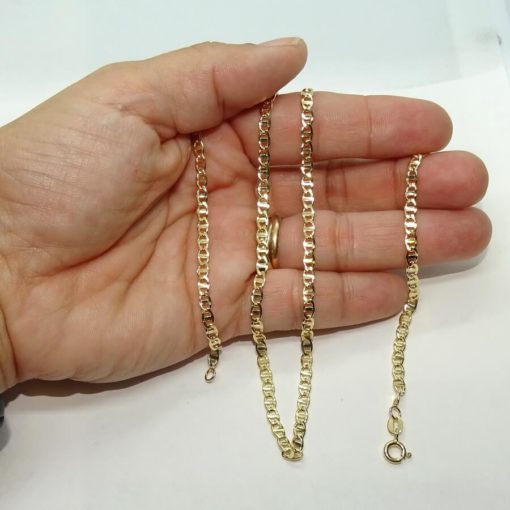 Cadena de oro amarillo de 18k para hombre modelo ancla de 3.5mm de ancha y 60cm de larga con cierre mosquetón. Peso; 8.35 gr de oro de 18k - Imagen 3