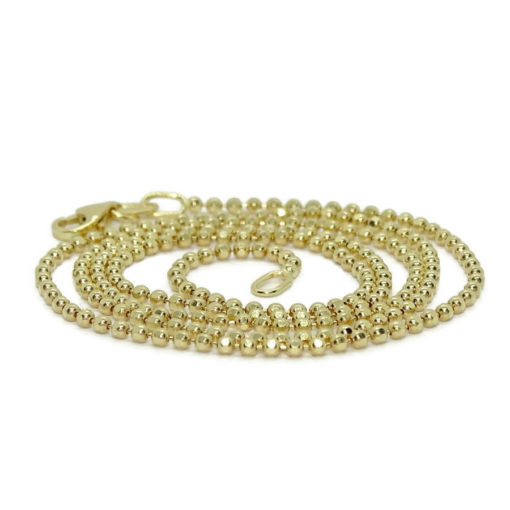 Espectacular y brillante cadena de bolas de oro macizo de 18k para mujer con bolas 1.5 mm, 45 cm de larga , peso 4.65gr de oro de 18k. - Imagen 7