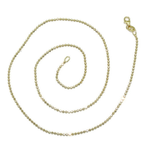 Espectacular y brillante cadena de bolas de oro macizo de 18k para mujer con bolas 1.5 mm, 45 cm de larga , peso 4.65gr de oro de 18k. - Imagen 4